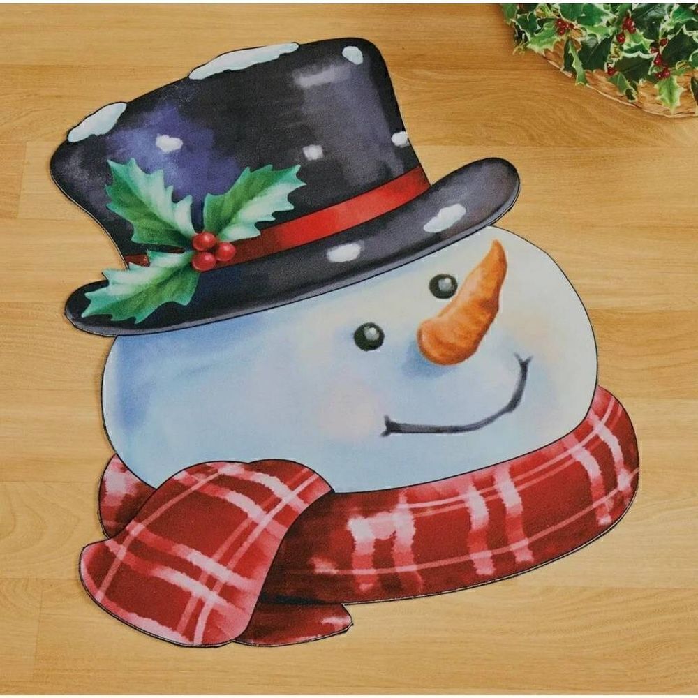 Jolly Snowman Non Skid Mat Decor